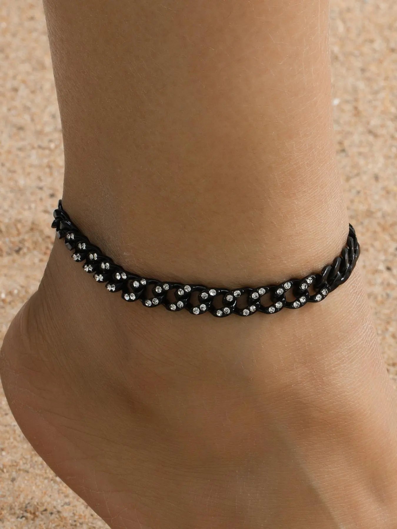 Women'S Elegant Cuban Chain Design Anklet, Fashionable Anklet for Women, Trendy Versatile & Exquisite Jewelry for Birthday Gift, Trendy Jewellery Accessories, Elegant Accessory, Foot Jewelry