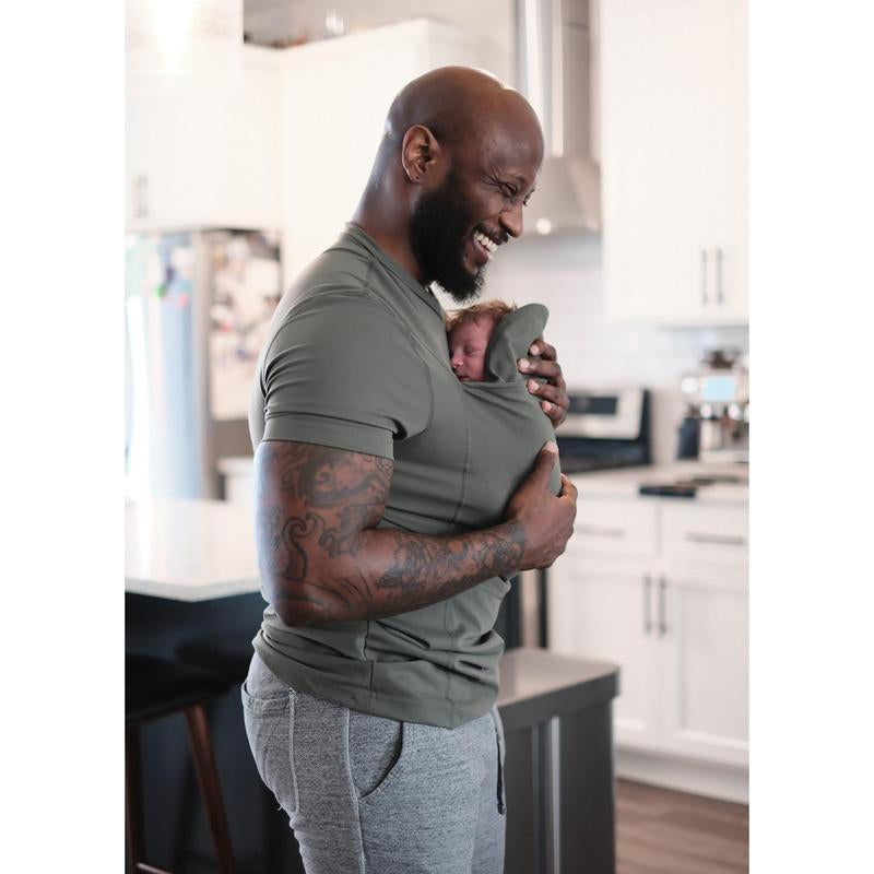 Dad Shirt | Fern | Hands-Free Baby Carrier for Dad with Kangaroo Pouch | Engineered for Bonding, Safety, & Comfort for Newborns up to 15 Lbs. | CPSC Approved