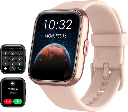 Smart Watch for Women Android & Iphone, Alexa Built-In, 1.8" Touch Screen Fitness Tracker with Answer/Make Calls, IP68 Waterproof Heart Rate/Sleep/Spo2 Monitor, Pedometer, 100+ Sport Modes