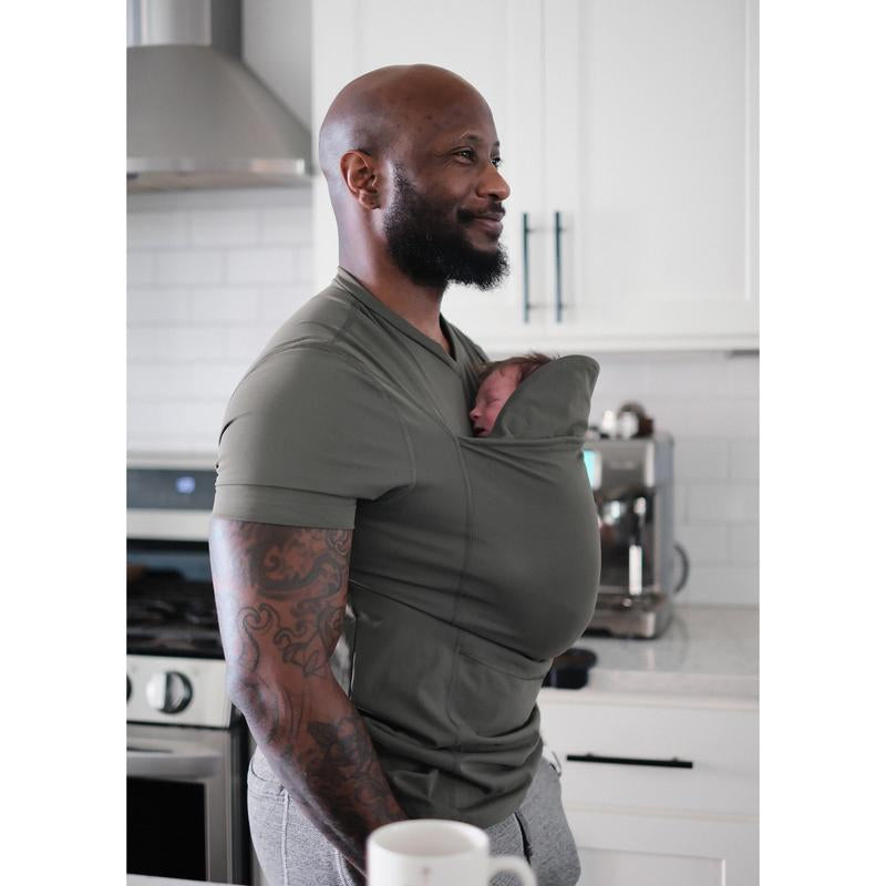 Dad Shirt | Fern | Hands-Free Baby Carrier for Dad with Kangaroo Pouch | Engineered for Bonding, Safety, & Comfort for Newborns up to 15 Lbs. | CPSC Approved