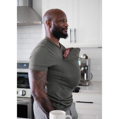 Dad Shirt | Fern | Hands-Free Baby Carrier for Dad with Kangaroo Pouch | Engineered for Bonding, Safety, & Comfort for Newborns up to 15 Lbs. | CPSC Approved