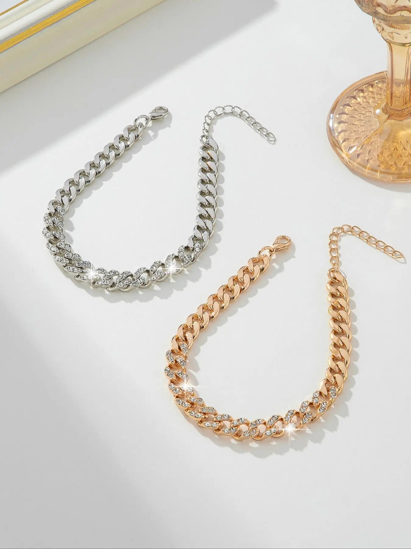 Women'S Elegant Cuban Chain Design Anklet, Fashionable Anklet for Women, Trendy Versatile & Exquisite Jewelry for Birthday Gift, Trendy Jewellery Accessories, Elegant Accessory, Foot Jewelry