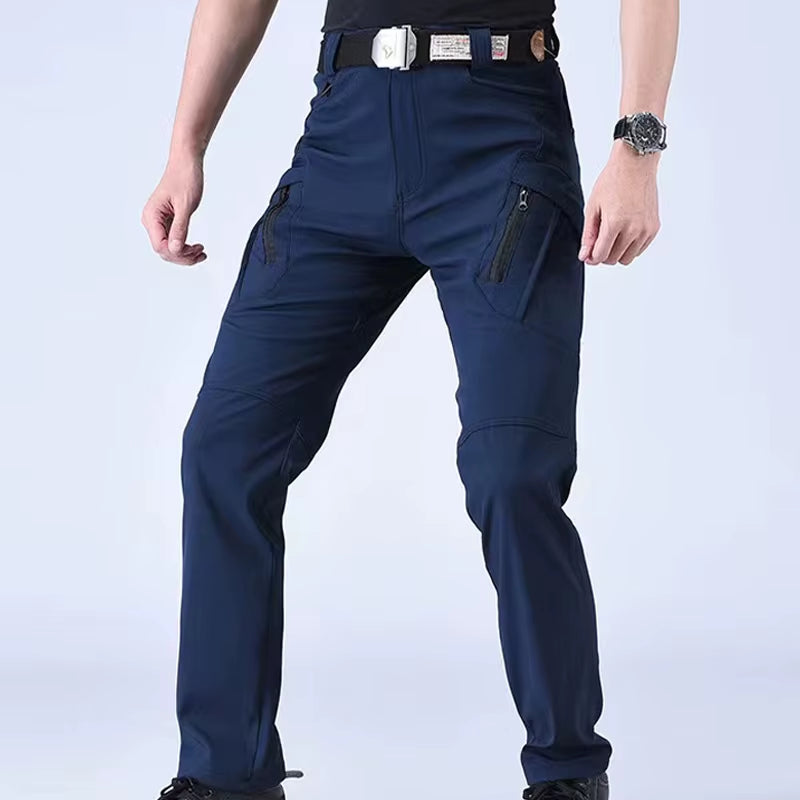 Men'S Spring Autumn City Cargo Elastic Pants Trekking Hiking Camping Climbing Running Sports Cycling Work Outdoor Trousers