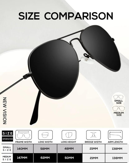 Classic Aviator Sunglasses for Men Women Driving Sun Glasses Polarized Lens UV Blocking