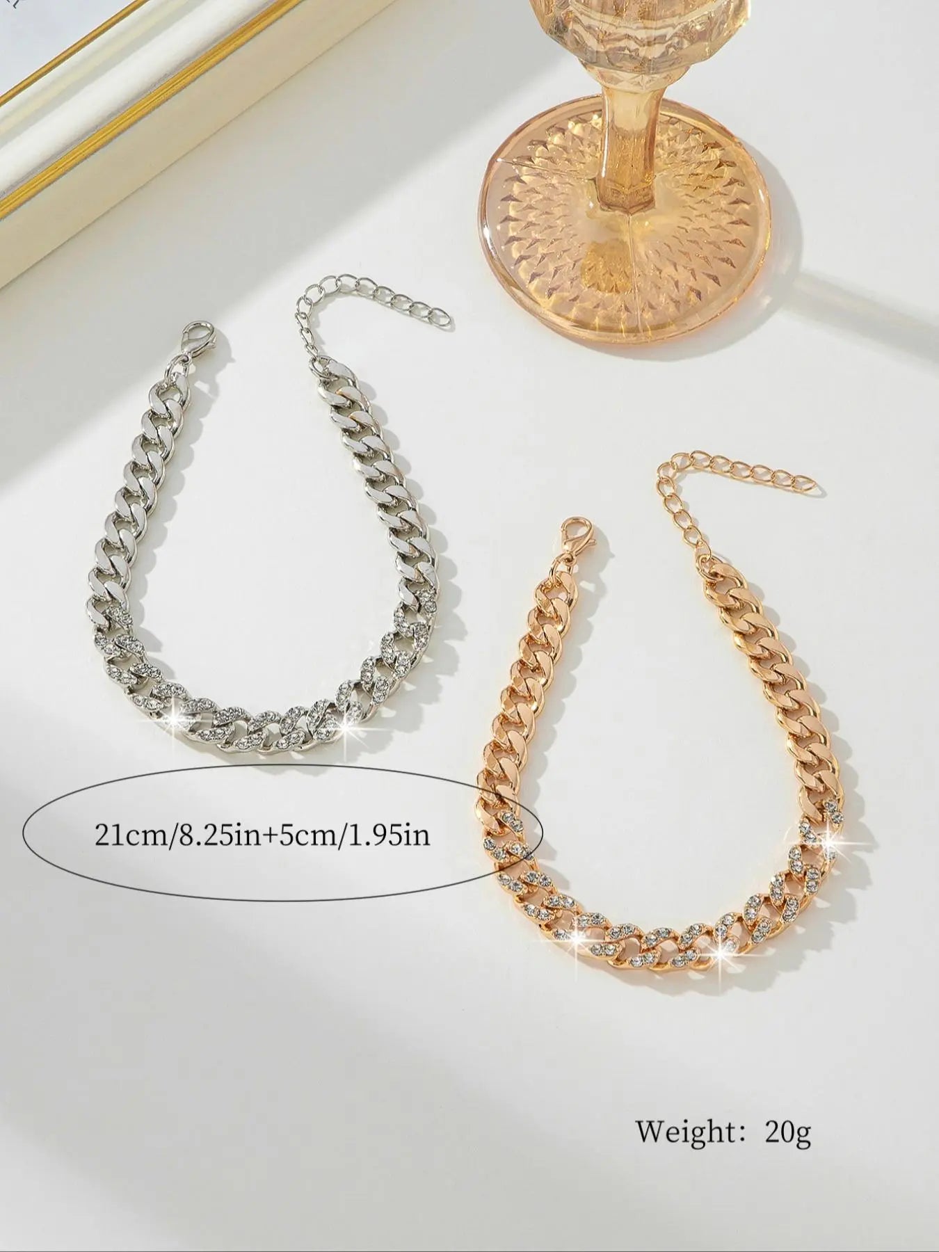 Women'S Elegant Cuban Chain Design Anklet, Fashionable Anklet for Women, Trendy Versatile & Exquisite Jewelry for Birthday Gift, Trendy Jewellery Accessories, Elegant Accessory, Foot Jewelry