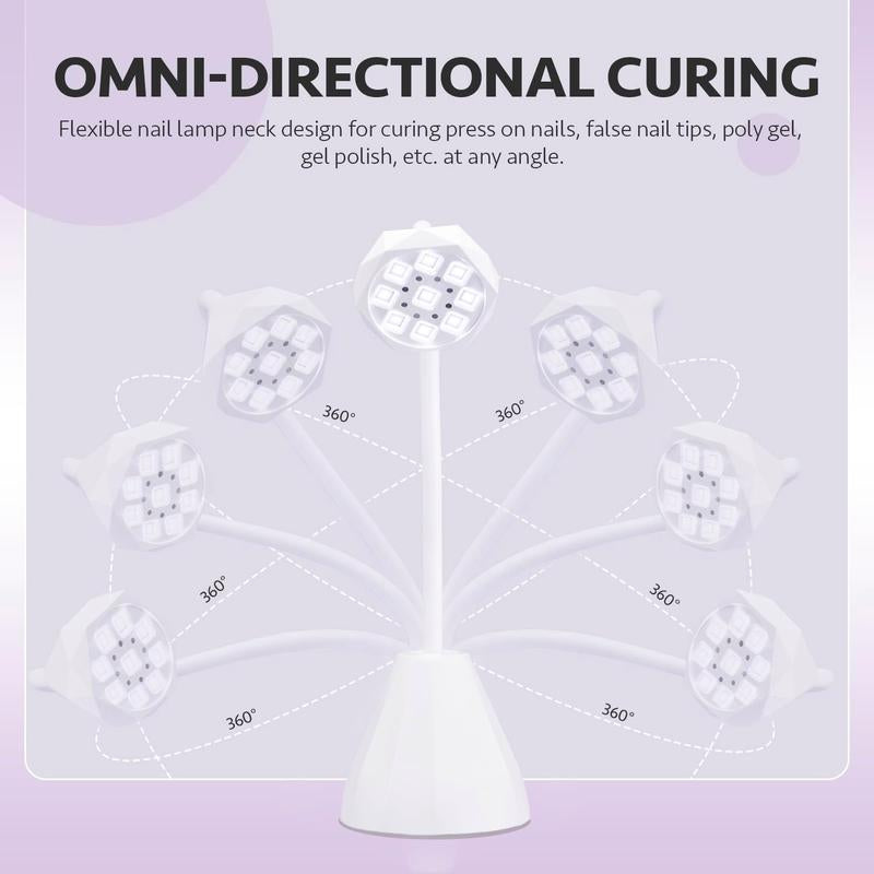 GAOY Omin-Cure Nail Lamp, Rechargeable UV Light for Gel Nail Polish, USB Nail Dryer for Acrylic Nail Extension Fast Curing Manicure