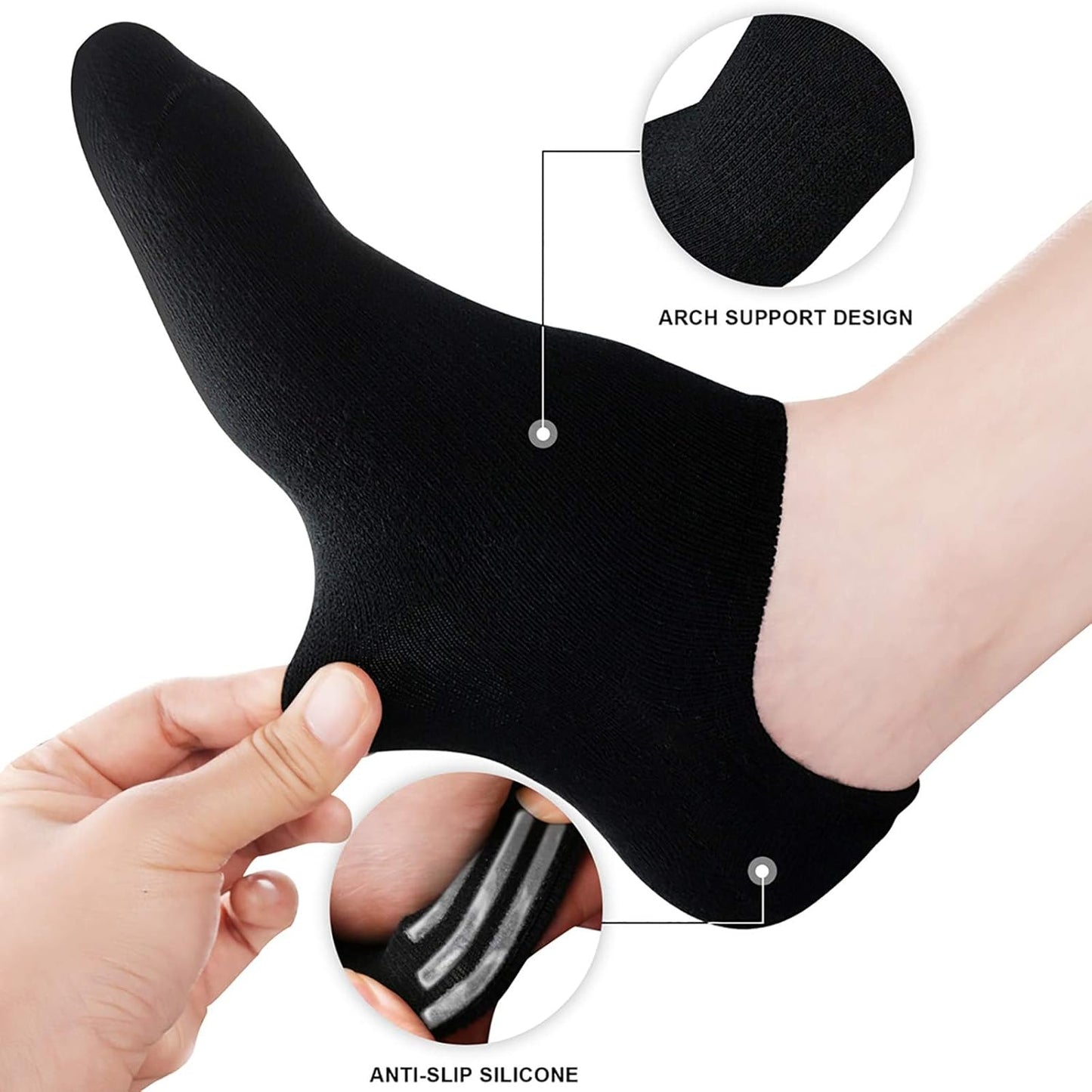No Show Socks Women Low Socks Non Slip Flat Boat Line 4/8 Pairs