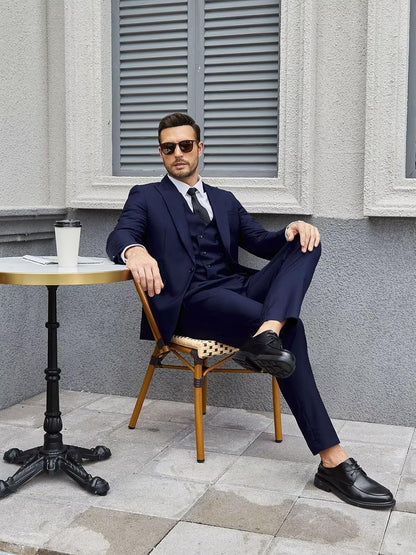 Mens Suit 3 Piece Slim Fit Suits for Men Double Breasted Suit Wedding Prom Suits Formal Business Dinner Tuxedo