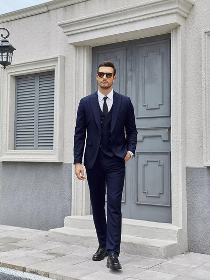 Mens Suit 3 Piece Slim Fit Suits for Men Double Breasted Suit Wedding Prom Suits Formal Business Dinner Tuxedo