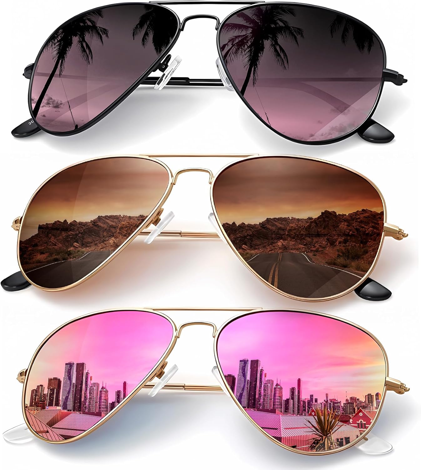 Classic Aviator Sunglasses for Men Women Driving Sun Glasses Polarized Lens UV Blocking