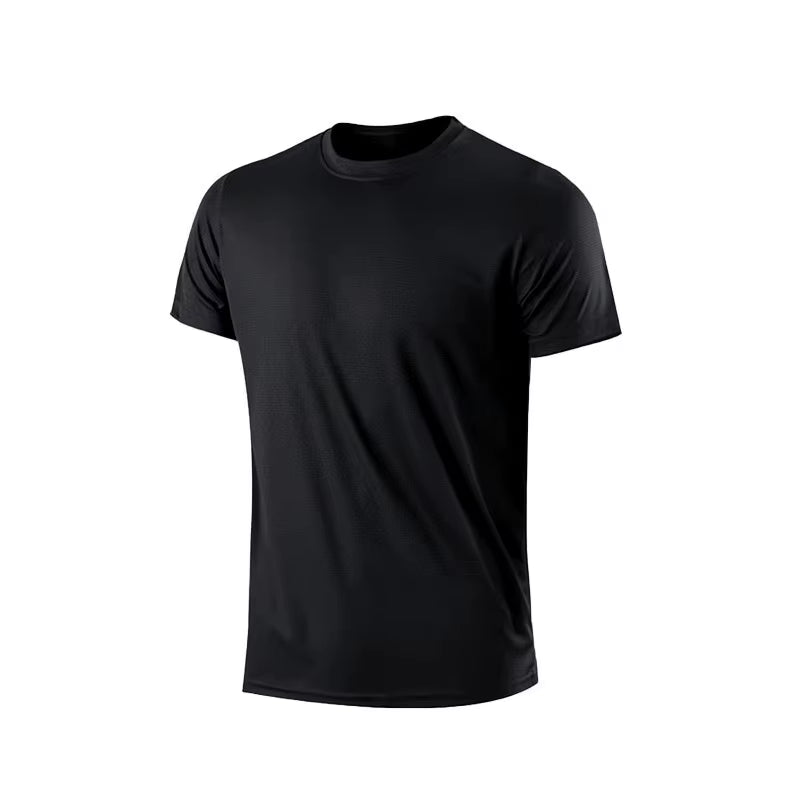 Running Moisture Wicking round Neck T-Shirt Training Exercise Gym Sport Shirt Tops Lightweight Men'S Quick Dry Short Sleeve Gym