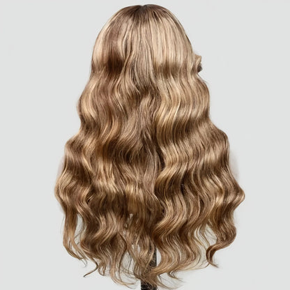 Tinashe Honey Blonde Highlight 6X5 Glueless HD Lace Closure Wig Pre-Cut HD Lace Pre-Bleached Knots Pre-Everything Lace Closure Wig