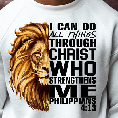 5-Pack or 10-Pack Lionhead Philippians 4:13 and Lionhead Proverbs 28:1 Mixed DTF Heat Transfer for T-Shirt DIY Printing