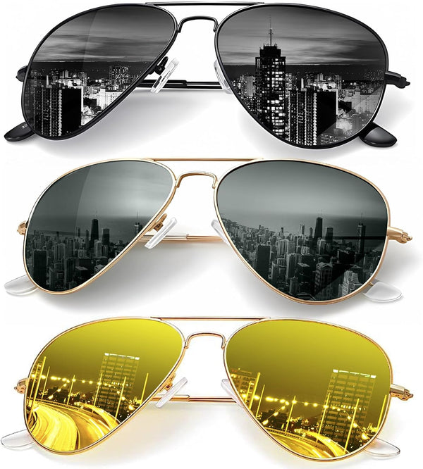 Classic Aviator Sunglasses for Men Women Driving Sun Glasses Polarized Lens UV Blocking