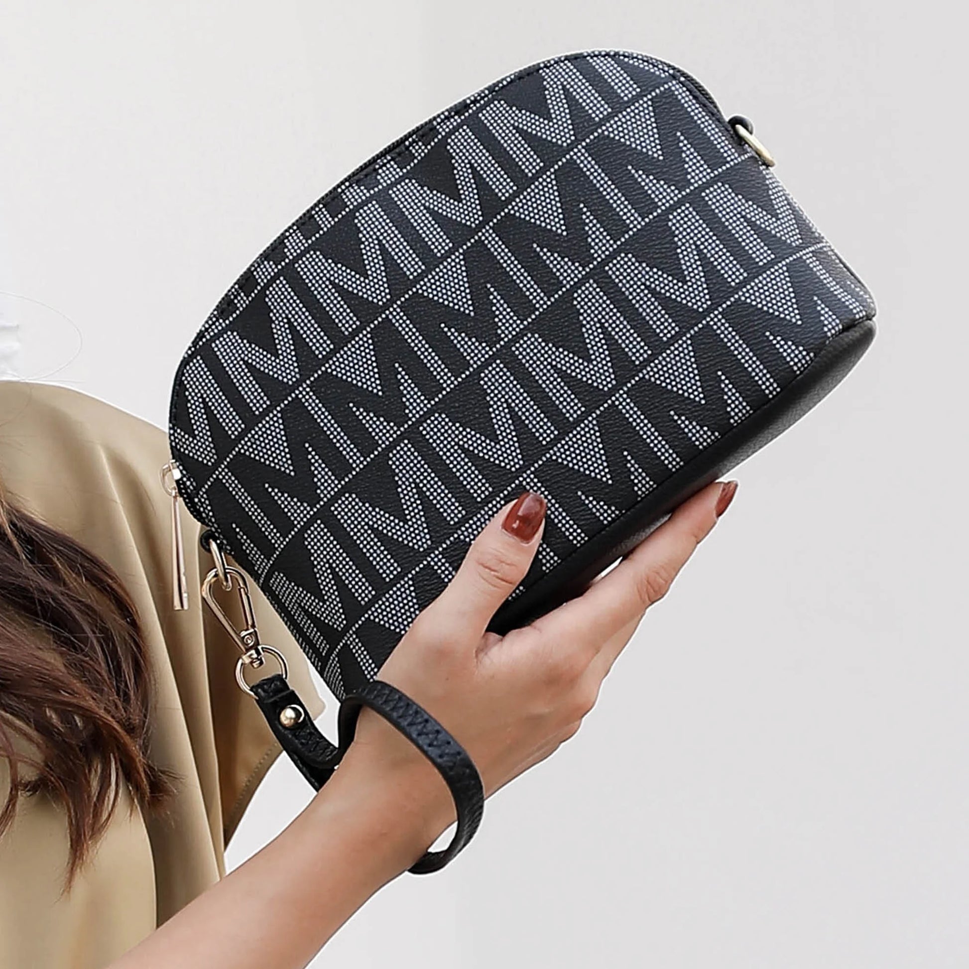 Bolso Tote Pequeño De Cuero Vegano Para Mujer Azul Marino, 4 Piezas