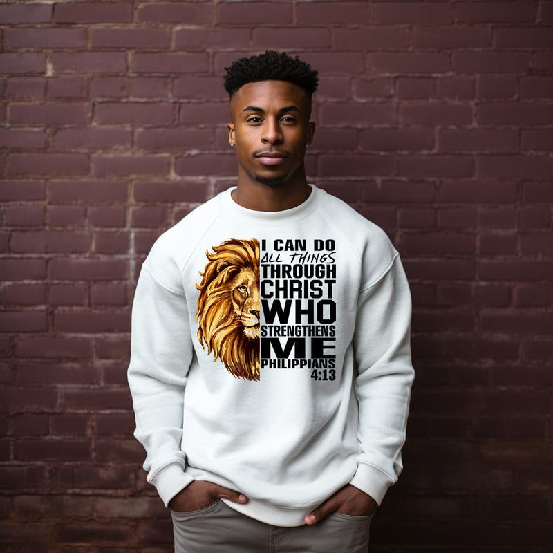 5-Pack or 10-Pack Lionhead Philippians 4:13 and Lionhead Proverbs 28:1 Mixed DTF Heat Transfer for T-Shirt DIY Printing
