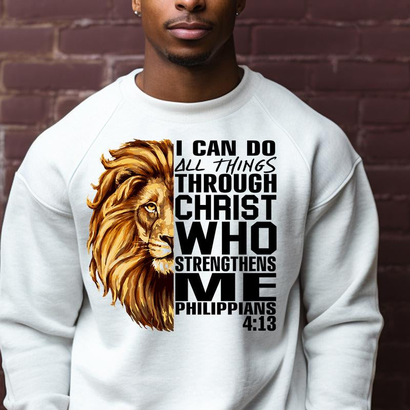 5-Pack or 10-Pack Lionhead Philippians 4:13 and Lionhead Proverbs 28:1 Mixed DTF Heat Transfer for T-Shirt DIY Printing