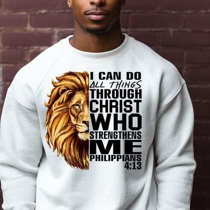5-Pack or 10-Pack Lionhead Philippians 4:13 and Lionhead Proverbs 28:1 Mixed DTF Heat Transfer for T-Shirt DIY Printing