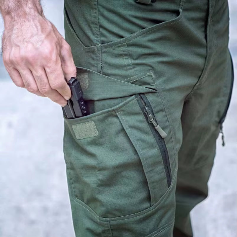 Men'S Spring Autumn City Cargo Elastic Pants Trekking Hiking Camping Climbing Running Sports Cycling Work Outdoor Trousers