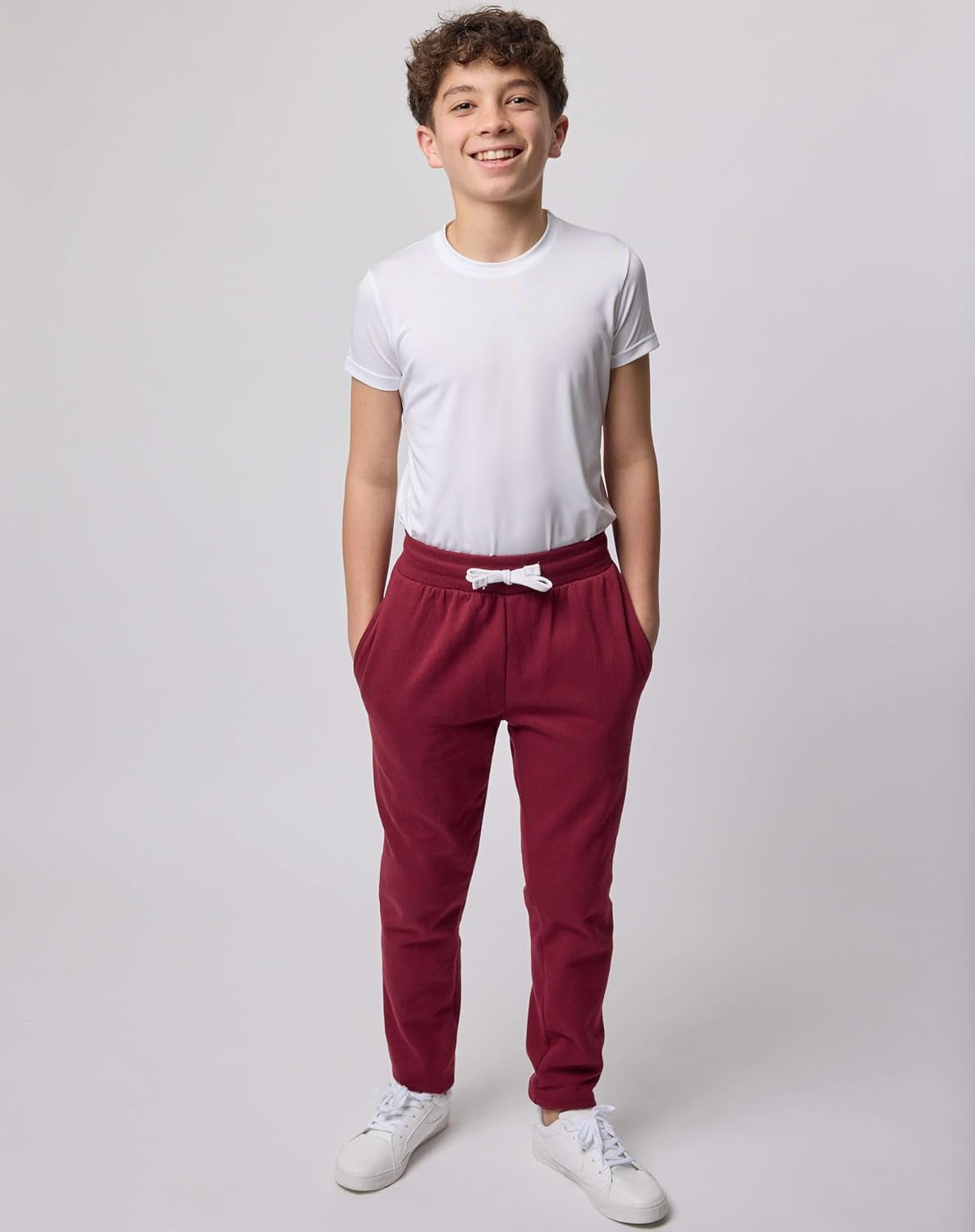 3 Pack: Boys' Cotton Fleece Jogger Sweatpants - Active Athletic Youth Pants for Teens with Pockets
