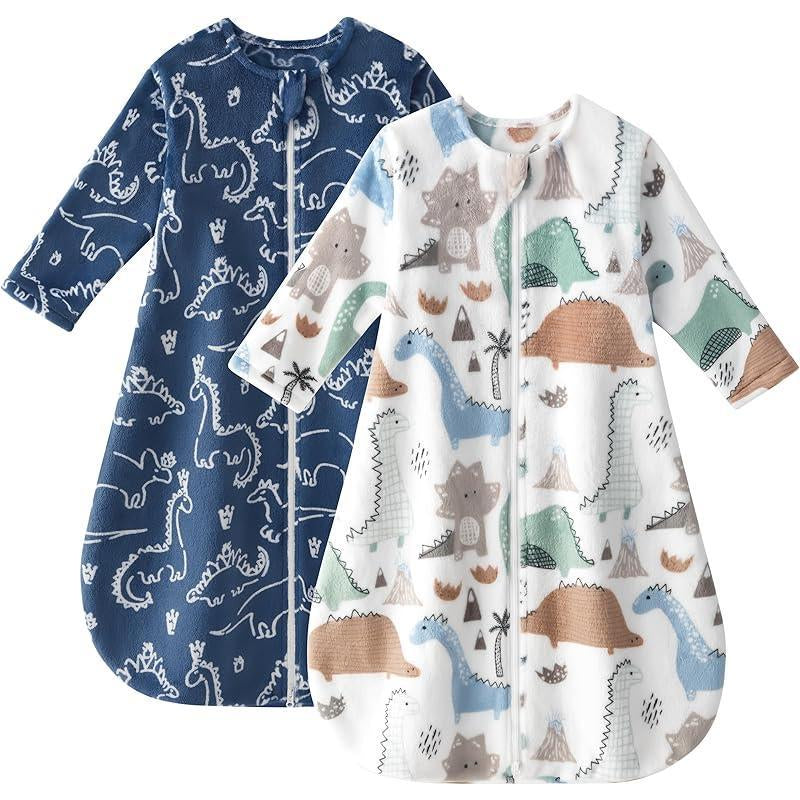 Yoofoss Baby Sleep Sack 0-24 Months, Long Sleeve Sleep Sack 1.5 Tog, Fleece Baby Wearable Blanket with 2-Way Zipper, Soft Warm