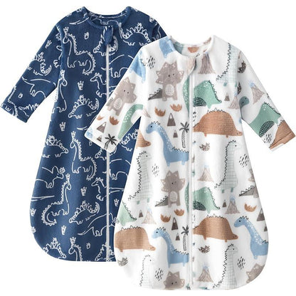 Yoofoss Baby Sleep Sack 0-24 Months, Long Sleeve Sleep Sack 1.5 Tog, Fleece Baby Wearable Blanket with 2-Way Zipper, Soft Warm