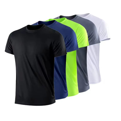 Running Moisture Wicking round Neck T-Shirt Training Exercise Gym Sport Shirt Tops Lightweight Men'S Quick Dry Short Sleeve Gym