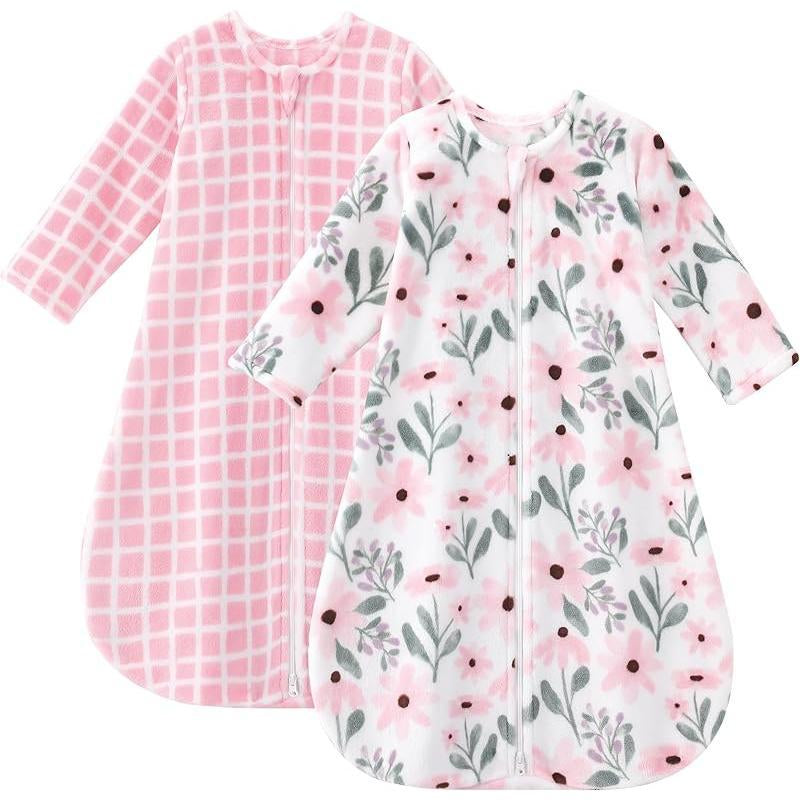 Yoofoss Baby Sleep Sack 0-24 Months, Long Sleeve Sleep Sack 1.5 Tog, Fleece Baby Wearable Blanket with 2-Way Zipper, Soft Warm