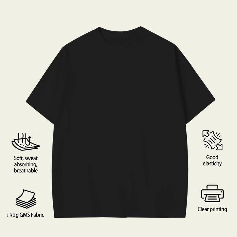 Men'S plus Size Casual Crew Neck T-Shirt - Geometric-Pattern, Smooth Cotton Knit Fabric, Medium Stretch - Short Sleeve Tee for Leisure & Everyday Wear | Breathable Comfort Fit | Machine Washable