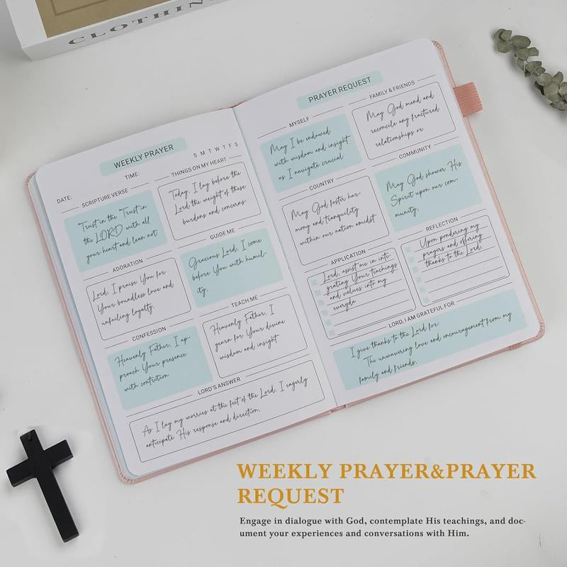 Prayer Journal for Woman - Journal with Prompts, Verse and Scripture - Devotional & Guided Journal for Women and Men, 60 Weeks Study Journal for Christians