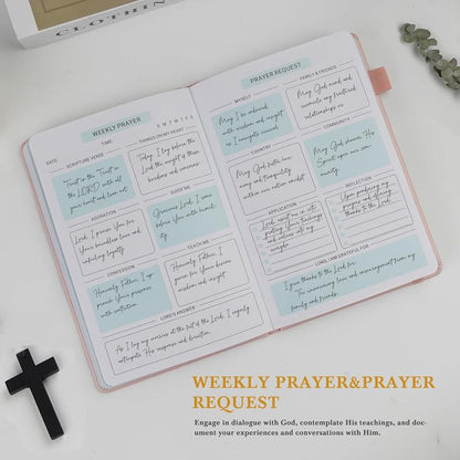 Prayer Journal for Woman - Journal with Prompts, Verse and Scripture - Devotional & Guided Journal for Women and Men, 60 Weeks Study Journal for Christians