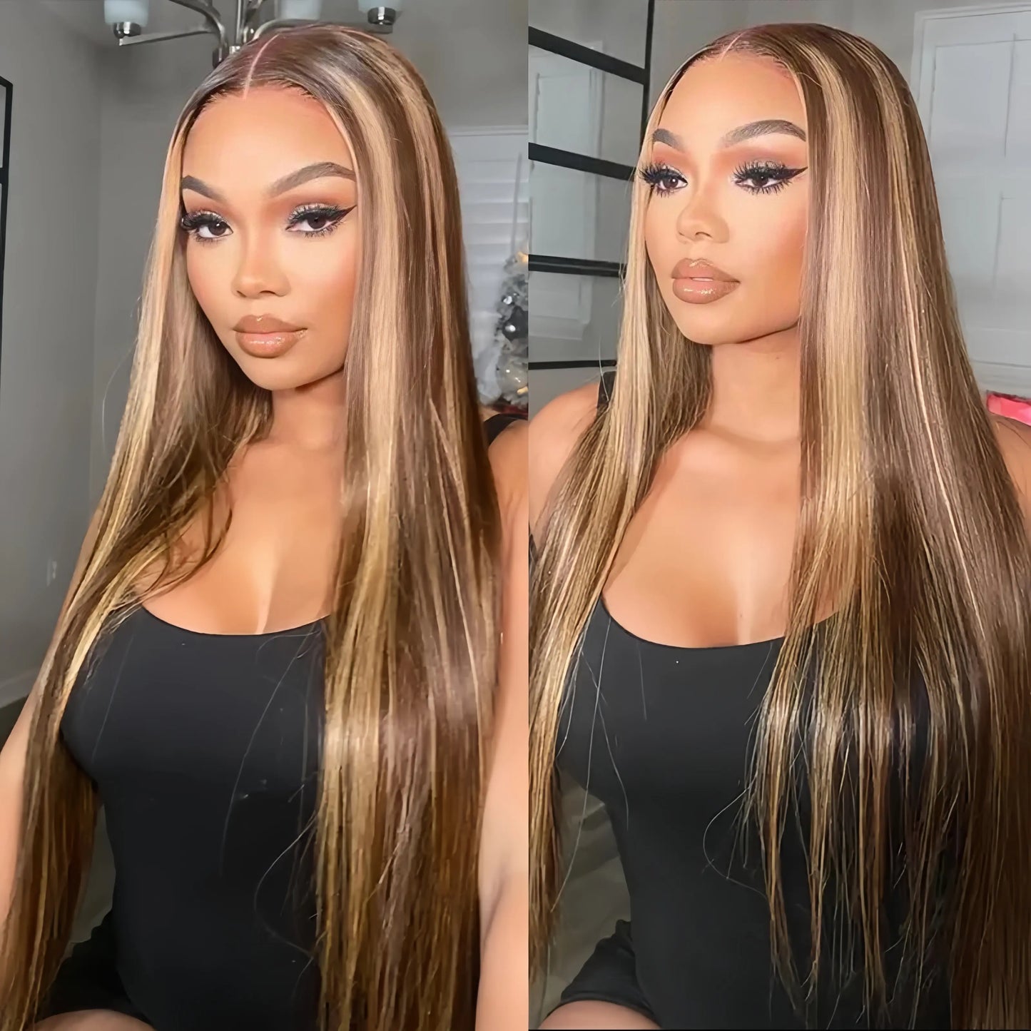 Tinashe Honey Blonde Highlight 6X5 Glueless HD Lace Closure Wig Pre-Cut HD Lace Pre-Bleached Knots Pre-Everything Lace Closure Wig