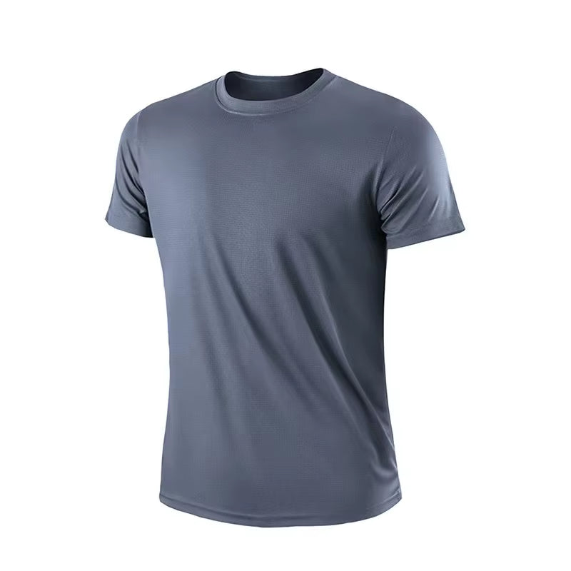 Running Moisture Wicking round Neck T-Shirt Training Exercise Gym Sport Shirt Tops Lightweight Men'S Quick Dry Short Sleeve Gym