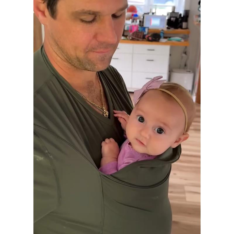 Dad Shirt | Fern | Hands-Free Baby Carrier for Dad with Kangaroo Pouch | Engineered for Bonding, Safety, & Comfort for Newborns up to 15 Lbs. | CPSC Approved
